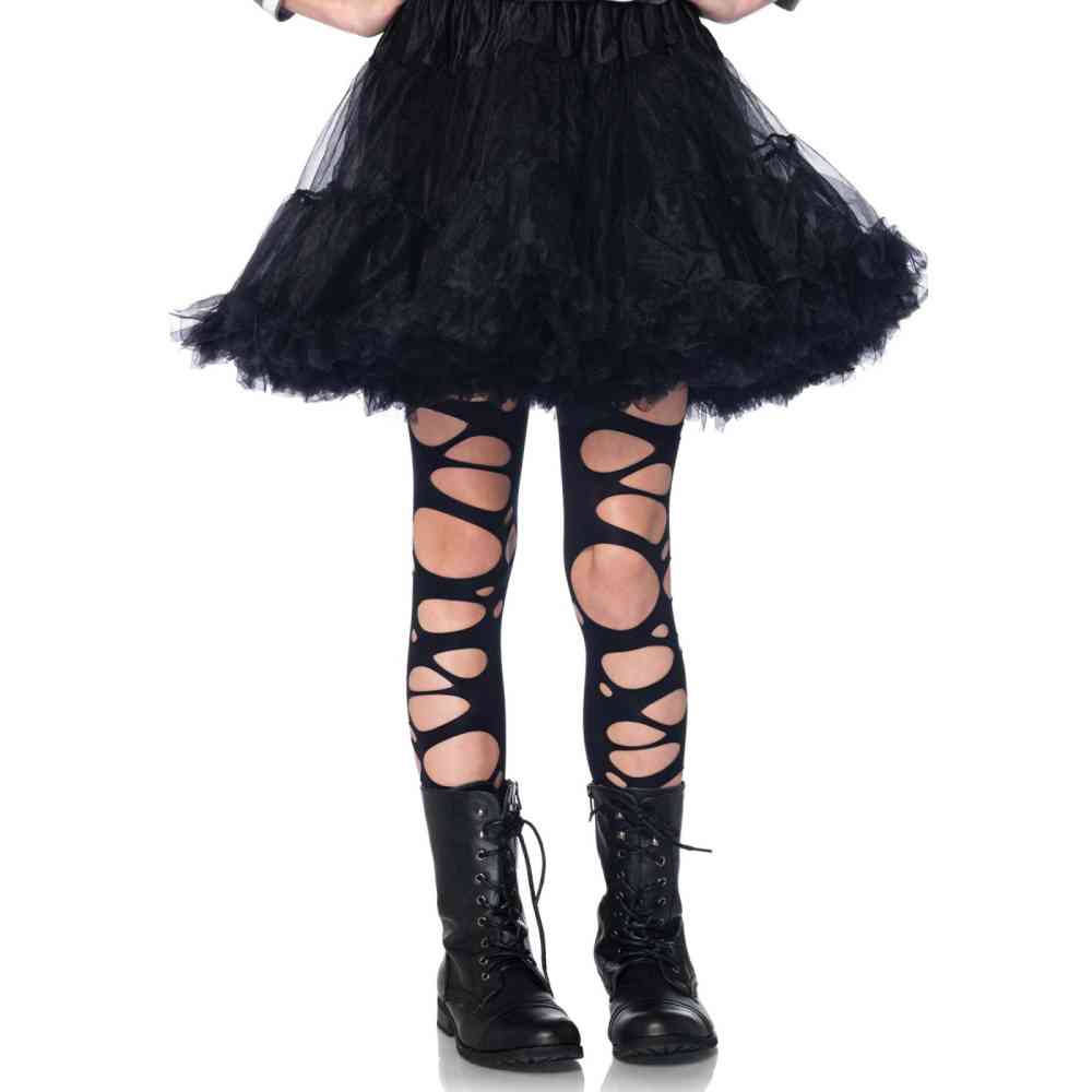 Leg Avenue - Tattered Collants Pour Enfants - Noir